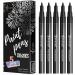 ARTISTRO Black Paint Pens for Rock Painting  Stone  Ceramic  Glass  Wood  Tire  Fabric  Metal  Canvas. Set of 5 Water Based Black Markers for Acrylic Painting Extra Fine Point Tip 5 Black Extra-Fine