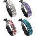 4 Pack Very Big Rhinestone Gem Jeweled Glitter Sparkly Plastic Banana Round Hair Clips Jaw Claws Barrettes Grips Clamps Ponytail Bun Chignon Twist Holder Hair Up Fancy Accessories for Women Girl