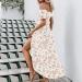 Women's Off Shoulder Chiffon Maxi Dress - Sexy Beach Fashion Print Split Dress - Short Sleeve Slash-Neck - XX-Large White - Buy Online on GoSupps.com