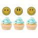 Maicaiffe Smile Face Cupcake Toppers Hippie First Birthday Cupcake Toppers Kids Birthday Wedding Party Dessert Decors Smile Face Hippie Party Decorations 24Pcs Glitter