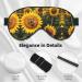 Sunflower Bees Print Unisex Sleep Mask - Double-Sided Eye Mask for Sound Sleep & Skin Care - Black - Buy Online on GoSupps.com