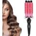 3 Barrel Curling Iron Wand Adjustable Hair Crimpers Hair Styling Tool Hair Curler Waver Crimper for Home and Salon 110V 240V (Pink 22mm) US Plug Pink 22mm - Buy Online on GoSupps.com