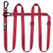 Blucelle strong dog leash 3m for large dogs up to 100kg extra robust 360 aluminum carabiner hook rubberized double linen for 2 dogs adjustable freehand leash for hanging color: red