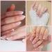 Harvia 30 Pieces Press-On Ballerina French Nails - Coffee & White Artificial Stick-On Nails - Buy Online on GoSupps.com