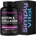 Biotin Vitamins for Hair, Skin & Nails - Biotin 5000mcg, Keratin & Collagen - Hair Growth Supplement with Marine Collagen Peptides & B Complex - Hair Supplement for Women & Men - Made in USA - 60 Caps