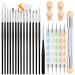 21 pieces nail brush set nail art brush professionally acrylic nail art brushes puncture tools and sponge brushes for gel nail design nail design nail art