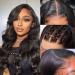 Body Wave Lace Front Wigs Human Hair 4x4 HD Transparent Lace Closure Wigs for Black Women 150% Density Glueless Wigs Human Hair Pre plucked with Baby Hair Bleached Knots Natural Color (16inch  4x4 body wave wig) 16 Inch ...