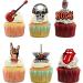 18pcs Rock and Roll Cupcake Toppers for Boys Girls Adult Born to Rock Roll Rockstar Party Decorations Supplies Guitar Music 80s Cake Decorations - Buy Online on GoSupps.com