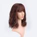 FAELBATY Short Brown Highlight Gold Wig with Bangs | Shoulder Length Curly Wavy Bob Synthetic Wig for Women's Cosplay Costume (12 Inches, T33/27) - Buy Online on GoSupps.com