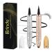 Erinde 2PCS Eyelash Glue Pen, Lash Glue Pen Upgraded Self-adhesive Eyeliner Pencil, No Glue No Magnetic Liquid Eyeliner Pen, Eye Liner for Eye Makeup and Wear Normal False Eyelashes, Black&Clear SET C