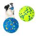 2 pieces of dog ball toys indestructible dog toy balls high jumping power rubber dog balls durable solid interactive ball resistant tooth training dog toys for 2 pieces-yellow + blue