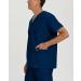Landau Essentials Men's 5-Pocket V-Neck Scrub Top | 7489 Navy | Large Tall - Relaxed Fit - Buy Online on GoSupps.com