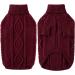 Winter Fleece Dog Sweater | Warm Puppy Clothing | Classic Burgundy Knit for Medium Dogs & Kittens | Christmas Pet Outfits - Buy Online on GoSupps.com