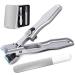 German Nail Clippers for Men Lux Grip German Nail Clippers Lux Nail Clipper for Thick Nails Ultra Sharp Anti-Splash Nail Clippers with Catcher File(Silver)