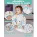 Lictin Waterproof Baby Bibs with Sleeves 5 Pcs - Unisex Feeding Apron for Infant Toddler 0-2 Years - Cute Cartoon Design - Multicolor - Buy Online on GoSupps.com
