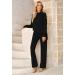 Fixmatti Women's Knitted High Neck Sweater Wide Leg Pant Set - Yy-black Large - Buy Online on GoSupps.com