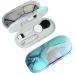AITIME Contact Lens Case Glasses and Contact Case 2 In 1 Double Sided Portable Eye Contact Case Kit Vibrant and Stylish Simple and Elegant Painted Pattern Texture Design Green