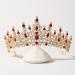 SWEETV Crystal Royal Queen Crown Tiara - Rhinestone Princess Headband for Prom & Birthday in Red - Buy Online on GoSupps.com