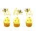 Arthsdite 24Pcs Bumble Bee Cupcake Toppers Oh Babee Cupcake Picks Oh Baby Cupcake Pick Decorations for Bee Theme Baby Shower Kids Baby Shower Birthday Party Decorations Supplies - Gold Black Glitter Bee Oh Baby Cupcake Toppers