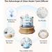 Glass Essential Oil Diffuser Humidifier [Plastic Free] - Natural Wood Base, Waterless Auto Shut-Off, 7 Colors Lights - 80 ML Cordless Aroma Diffuser for Home, Bedroom, Office - Ideal Gift for Mom, Wife - Buy Now! - Buy Online on GoSupps.com