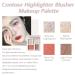 Domality 4 in 1 Contour Highlighter Blusher Makeup Palette with Brushes - Natural Matte & Shimmer Finish for a Glowing Look - Buy Online on GoSupps.com