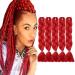 Tess Braids Extensions 60 cm 5 Pack Jumbo Braids Kanecalon Kunsthaar For single-laid box braids hair extension braid 100g/bundle of hair braids extension (5 piece-hot red) 60 cm (5 pieces) hot red