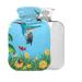 Heat bottle with a colibri sunflower motif BPA-free with reference 2 l large hot water bag for pain relief back pain heat cold therapy