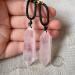 Crystal Reiki Hexagonal Pendulum Stone Crystal Quartz Necklace Amulet Natural Rose Crystal Quartz Pendant Necklaces for Women - Buy Online on GoSupps.com