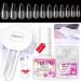 Saviland Nails Tips and Gel Glue Kit,Gel x Nail Kit with 240PCS Soft Gel Medium Almond Nail Tip No Need File,Nail Extensions Kit with Handheld U V Lamp Nail Glue Gel Tools for Nail Art Salon Home DIY A4-Medium Almond Gel X Nail Kit