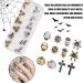 3D Halloween Nail Art Charms 1Box 12Grids Skull Pumpkin Bat Spider Web Cross Alloy Nail Art Jewelry Decoration Gold Silver Nail Gems Rhinestones Nail Supplies for Nail Design DIY Crafts (C Pattern) - Buy Online on GoSupps.com
