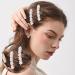 2Pcs Elegant Handmade Pearl Hair Clips | Gold Snap Barrettes for Styling | Durable Metal Alloy | 7cm x 1cm - Buy Online on GoSupps.com