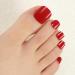 DANNI & TONI Semi-Cured Gel Nail Foils (Scarlet Delight) Scarlet Red Shiny Gel Nail Stickers Pedi Wraps Toenails Nail Foil Pedicure Wraps 37 Stickers Scarlet Delight Foot
