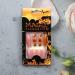 Halloween Press on Nails Medium Length Fake Nails Acrylic Pumpkin Nails with Ghost Pattern Cross Head Design Fake Nails for Women Girls - Buy Online on GoSupps.com