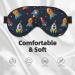 Spaceships and Stars Print Sleep Eye Mask - Soft Blindfold with Elastic Strap for Travel & Night Sleeping - Buy Online on GoSupps.com