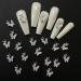 20 pieces of street stones nails loop nail art charms cross-nail trailers for nails bear butterfly nail gemstones for nail design nail decoration nail accessories DIY handicrafts (double butterfly)