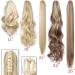 Long Short Claw Ponytail Hair Extension 18 Synthetic Straight Curly Hairpiece - Dark Brown Blonde Mix - Buy Online on GoSupps.com