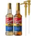 By The Cup Syrup Pumps, Fits Torani Syrup Bottles and Includes 1 of each, French Vanilla and Classic Caramel 750 ml Coffee Syrup Flavoring