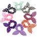 Miya 6 Set Super Sweet Bunny Ohr Hair tie dotted striped checked beautiful hair accessories high -quality hair band ponytail holder