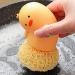 Scrub Brush for Dishes | Duck Shape Cleaning Ball - Pot Scrubber for Cleaning Dishes Pots and Pans Kitchen Sink Cleaning Scrubber for Kitchen Household Yellow - Buy Online on GoSupps.com