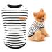 Smalllee_lucky_Store summer clothing for dogs striped T-shirt for small and medium-sized dogs cats boys girls sleeveless tea cup yorkie chihuahua clothes S black