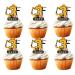 18pcs Construction Cupcake Toppers for Boys Girls 3rd Happy Birthday Construction Theme Party Supplies Yellow Number 3 Building Truck Excavator Cake Decorations