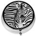 Zebra Print Mini Round Pill Box | 3 Compartment Portable Organizer for Travel Home & Office - Buy Online on GoSupps.com
