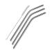 Hgyteel 3 Pcs Reusable Stainless Steel Metal Drinking Straw Reusable Straws + 1 Cleaner Brush Kit