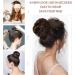 Dark Grey Messy Hair Bun Scrunchie Extension for Women - Curly Wavy Thick Chignon Updo Ponytail Hairpiece - Buy Online on GoSupps.com