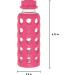 Lifefactory 9oz BPA-Free Glass Water Bottle with Flat Cap - Raspberry - Buy Online on GoSupps.com
