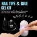 Tomicca Ballerina Short Gel Nail Tips - 150 PCS Full Cover Soft Gel Tips with Glue Set | Professional Salon Quality | 15 Sizes - Buy Online on GoSupps.com