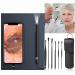 Ear Wax Removal Set 6Pcs Stainless Steel Ear Pick Kit 5.5mm Mobile Phone Endoscope AN108 Visible Light Earscoop with 6 Ear Spoon & Storage Bag Earwax Remover Tool Ear Cleaner for Kids Adults Pets