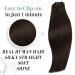 Runature Clip In Hair Extensions - 100% Remy Human Hair Darkest Brown Smooth & Straight 120g 18 Inch (45cm) - 7Pcs #2 - Buy Online on GoSupps.com