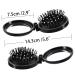 Mini Hairbrush Set - 3 Foldable Brushes with Mirror | Travel Hairbrush & Round Massage Comb (Black Silver Purple) - Perfect for Handbags - Buy Online on GoSupps.com
