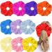 Tigeen 10 Pcs Large Satin Scrunchies Jumbo Hair Scrunchies 7.1in Satin Silk Scrunchies Elastic Silky Hair Ties Oversized Scrunchy Hair Ties Silky Ponytail Holders Hair Accessories for Women Girls
